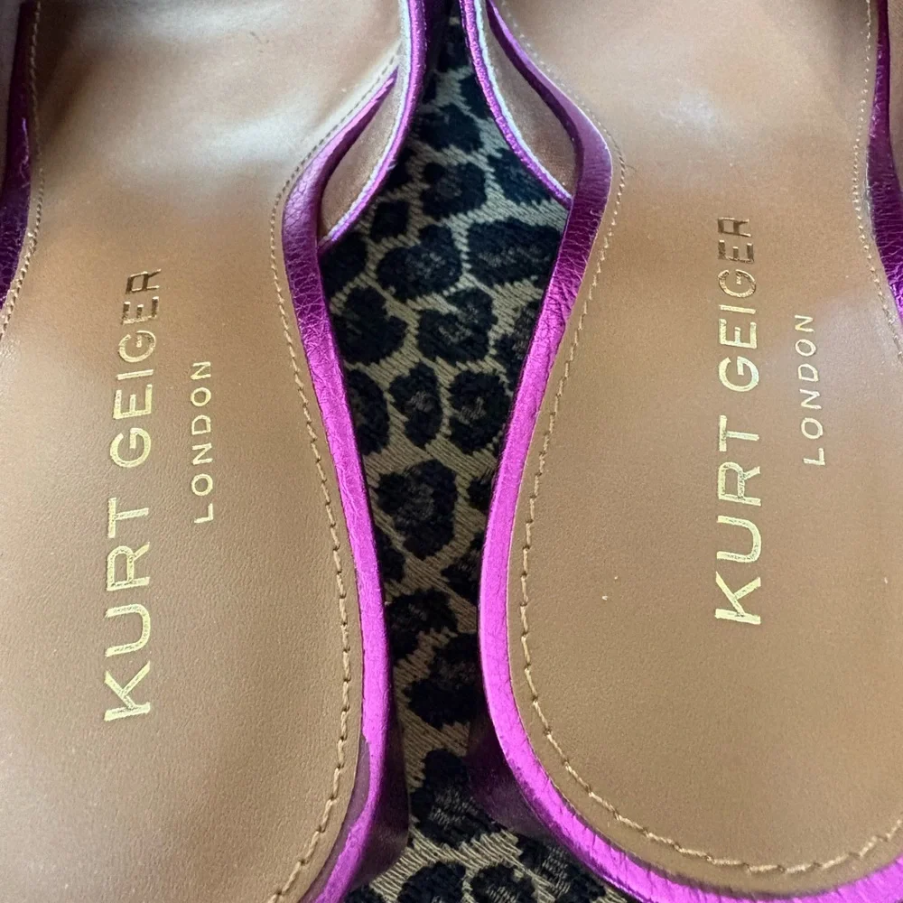 Kurt Geiger London Olive Embellished
Eye Block Heel Slide Sandals 8.5 Fuchsia - Picture 5 of 8